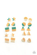 Load image into Gallery viewer, Striped/Solid Patterned Post Earrings - Paparazzi Starlet Shimmer Set

