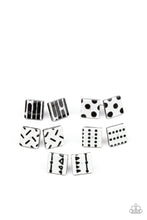 Load image into Gallery viewer, Black &amp; White Square Post Earrings - Paparazzi Starlet Shimmer Set
