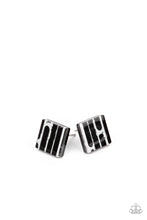 Load image into Gallery viewer, Black &amp; White Square Post Earrings - Paparazzi Starlet Shimmer Set

